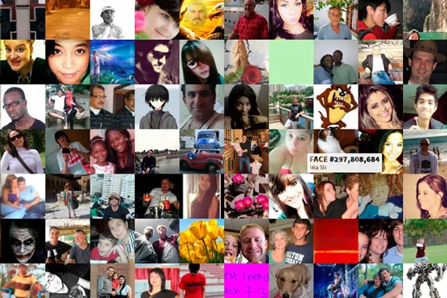 Фото всех пользователей Facebook на живой странице