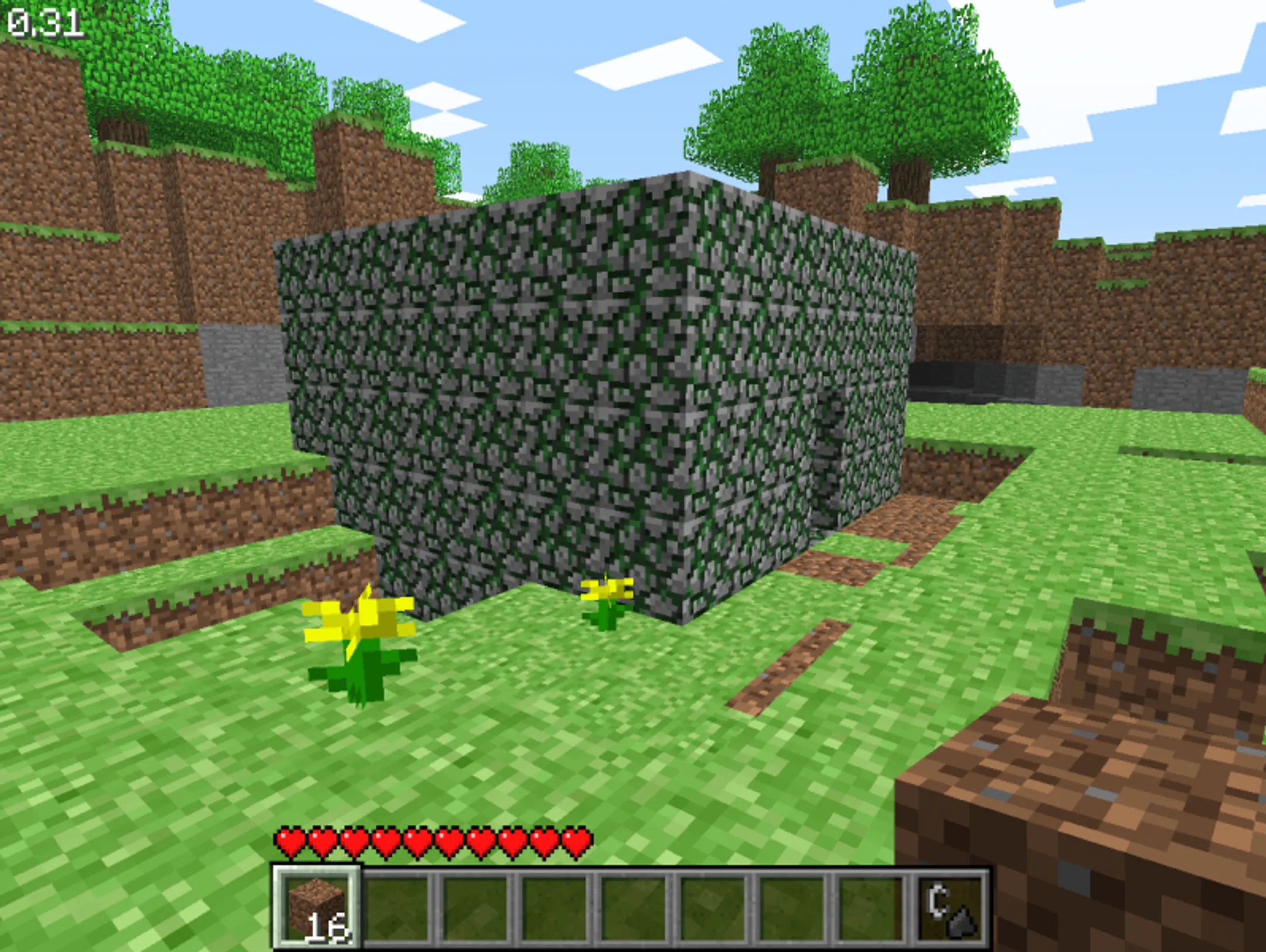 Одна из первый версий Minecraft
