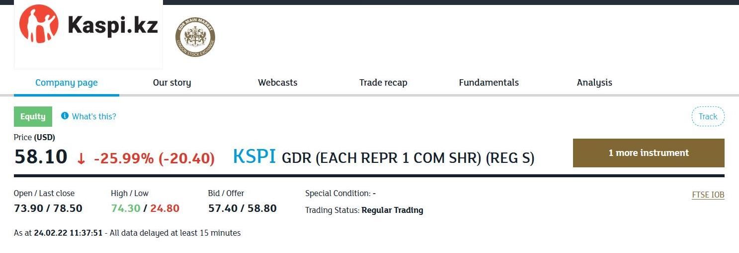 Бумаги казахстанских компаний подешевели на LSE 1240173 - Kapital.kz 