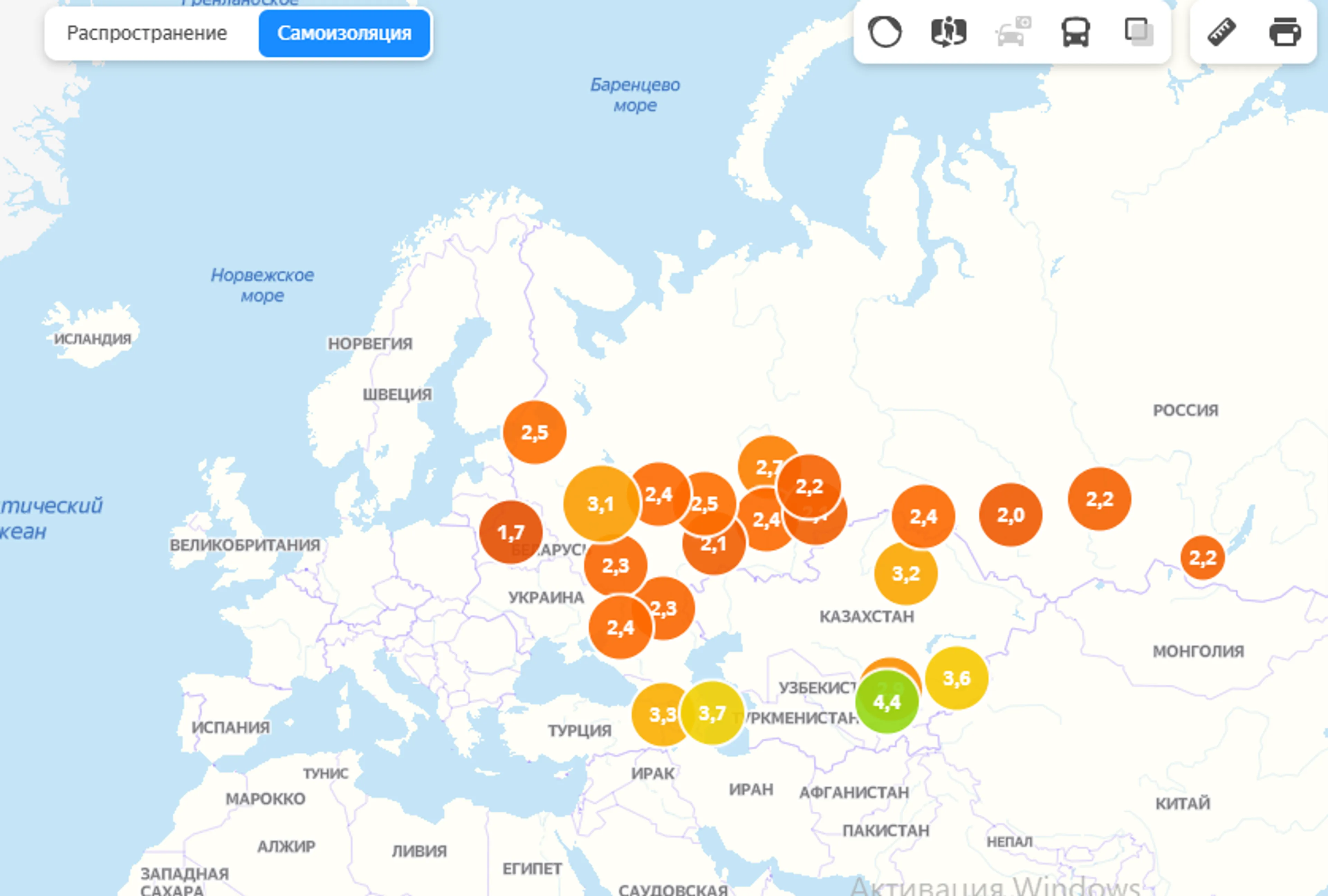 Капитал - Яндекс запустил индекс самоизоляции казахстанцев