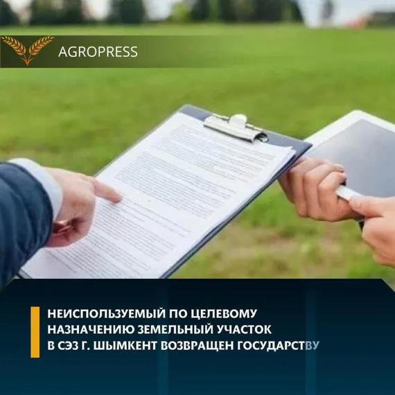 Капитал - Неиспользуемую по целевому назначению землю в СЭЗ Шымкента вернули государству