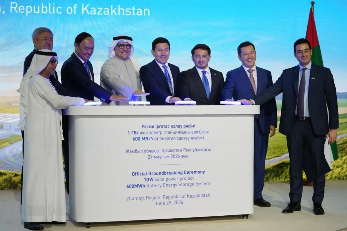 Строительство ветропарка с участием Masdar началось в Жамбылской области