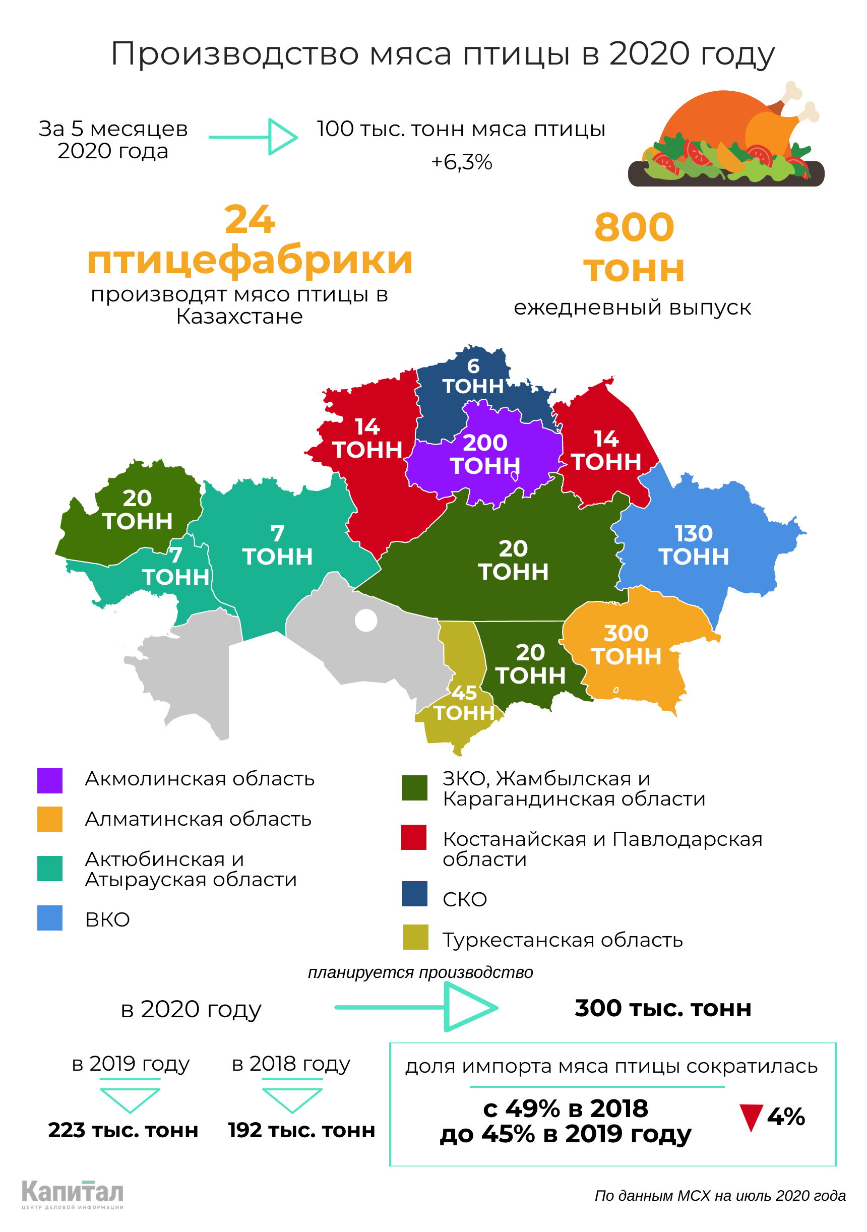 За пять месяцев производство мяса птицы в Казахстане выросло на 6,3% 360568 - Kapital.kz 