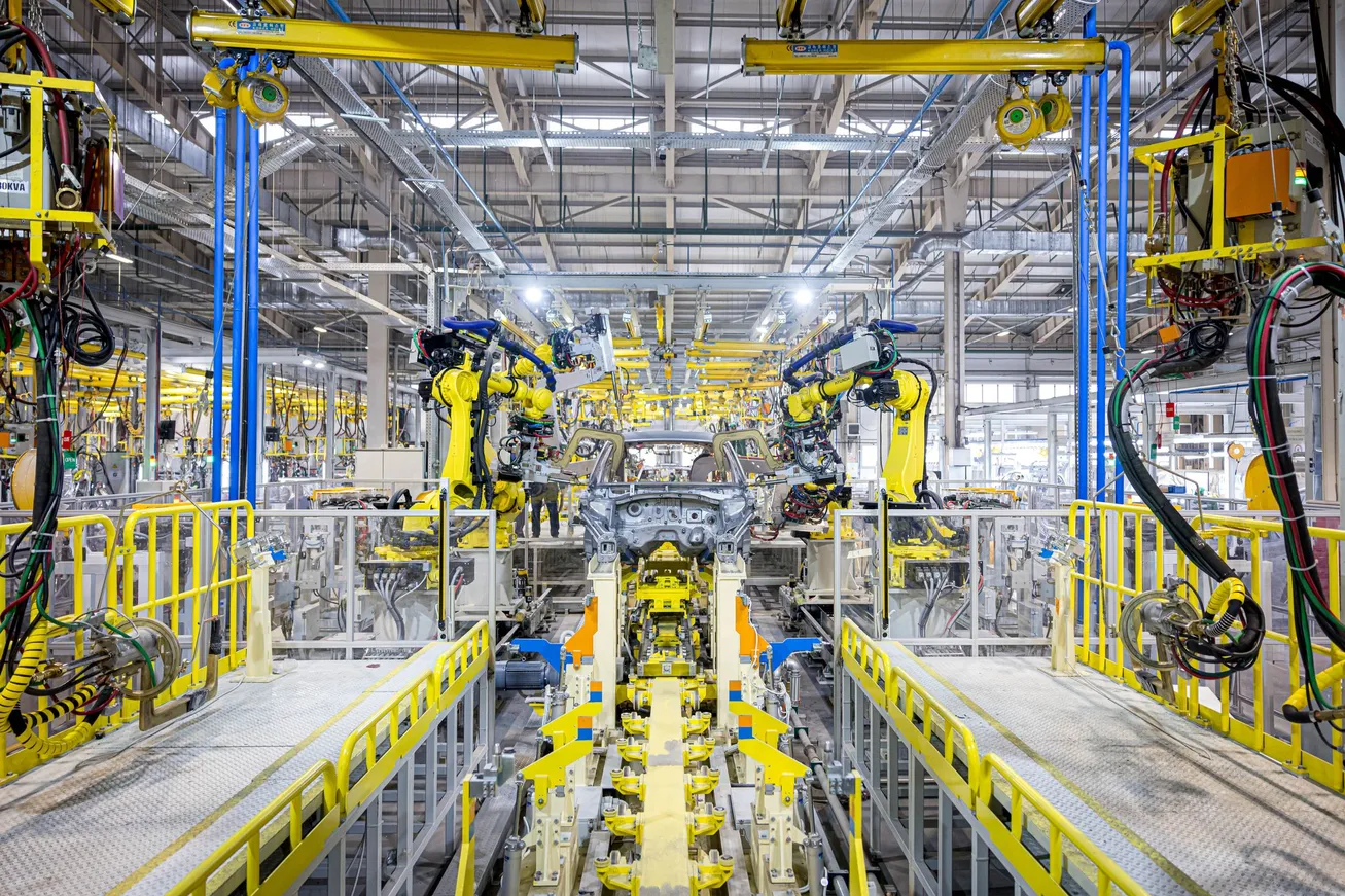 Роботизированная линия сварки на заводе Hyundai Trans Kazakhstan