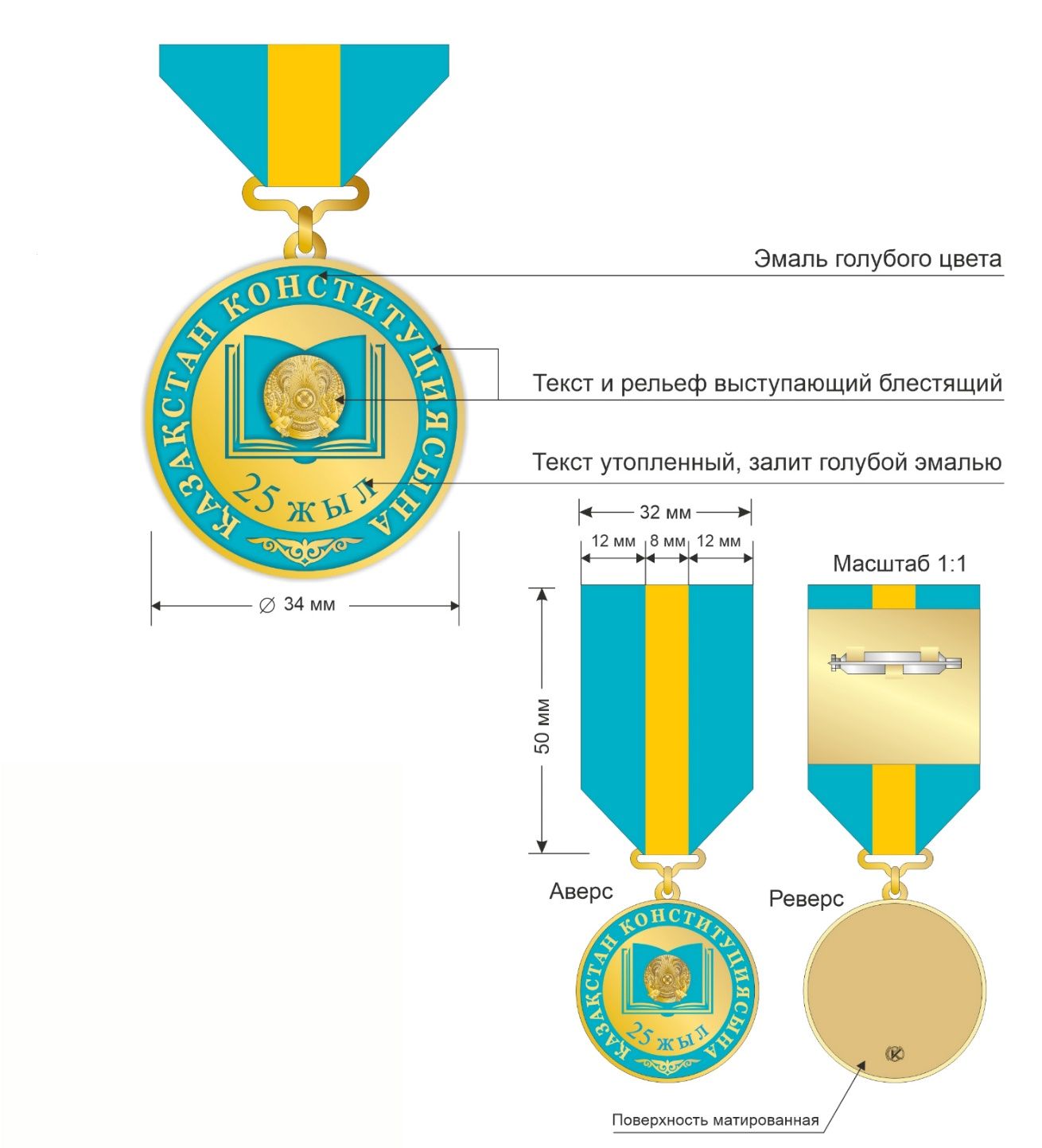 Учреждена медаль к 25-летию Конституции Республики Казахстан 198145 - Kapital.kz 