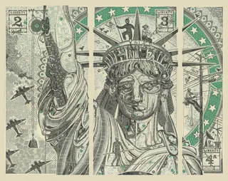 Капитал - В США из долларовых банкнот делают коллажи