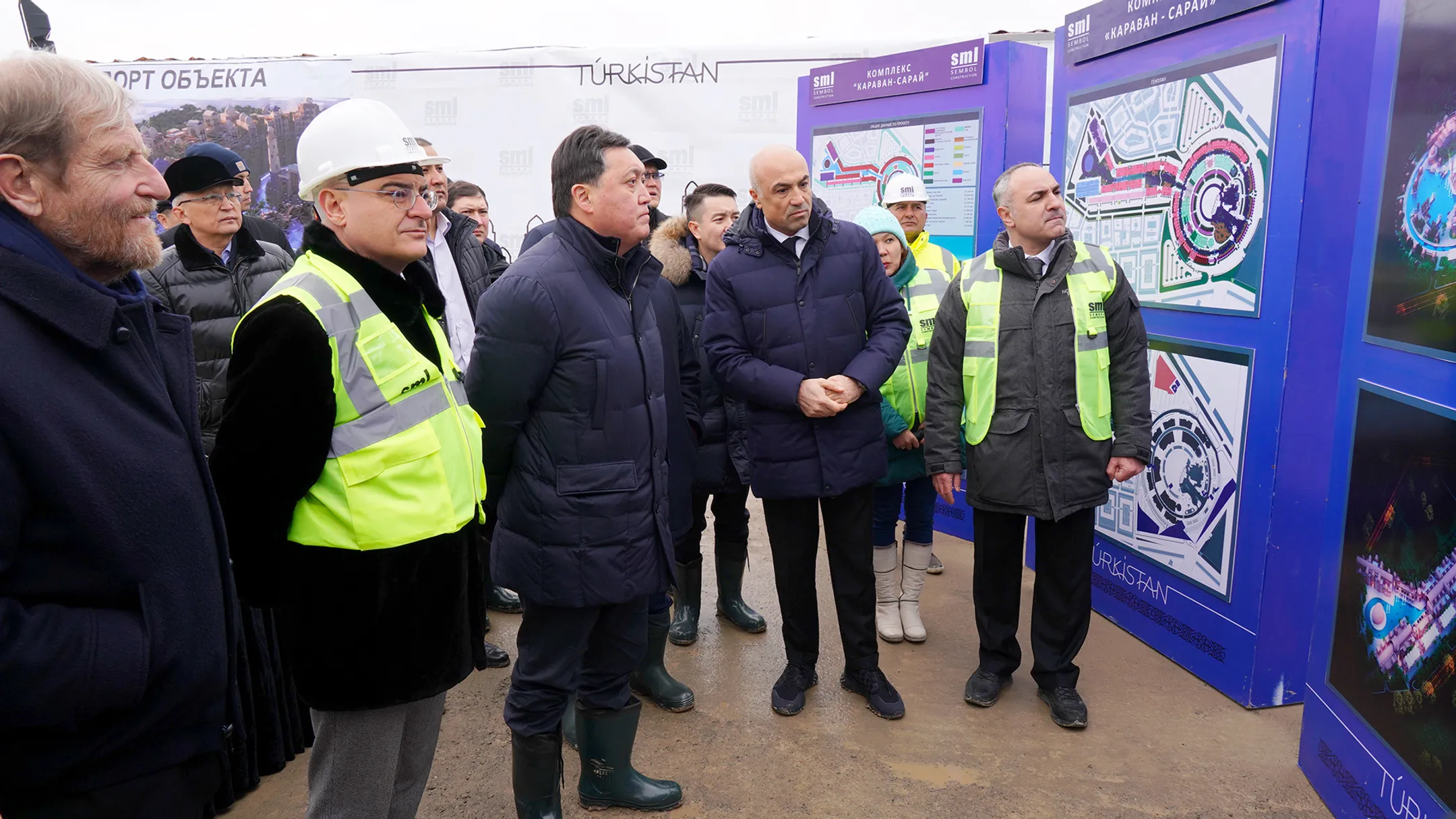 Аскар Мамин проинспектировал строительство объектов Туркестана - Image Kapital.kz