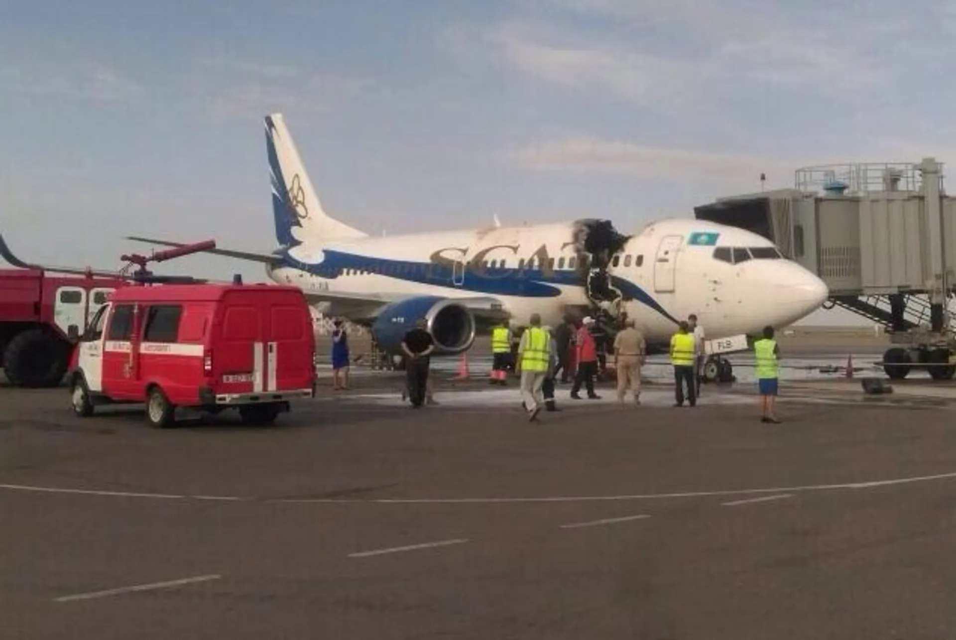 Капитал - В аэропорту Актау загорелся пассажирский Боинг 737